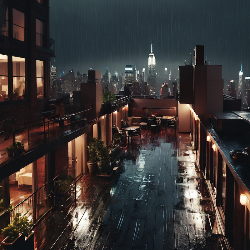  Gencraft New York City Penthouse Rainy Day View